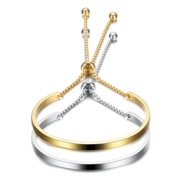 Gold Plated or Stainless Steel Stackable Cuff Bracelet - Picture 5 of 5